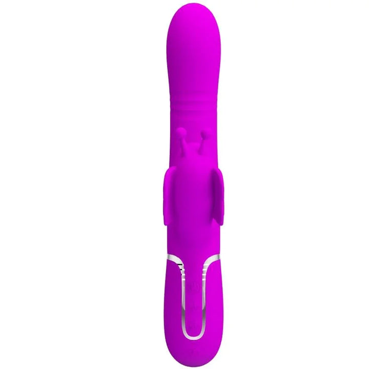 PRETTY LOVE - VIBRADOR RABBIT MULTIFUNCIÓN 4 EN 1 MARIPOSA FUCSIA - Nuvica