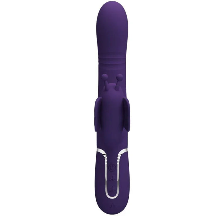 PRETTY LOVE - VIBRADOR RABBIT MULTIFUNCIÓN 4 EN 1 MARIPOSA MORADO - Nuvica
