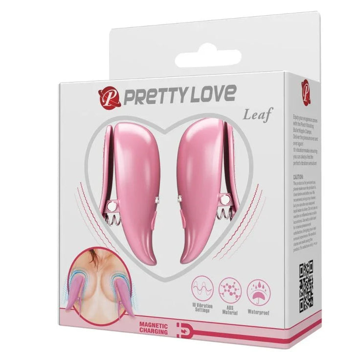 PRETTY LOVE - LEAF PINZAS VIBRATORIAS PARA PEZONES ROSA - Nuvica