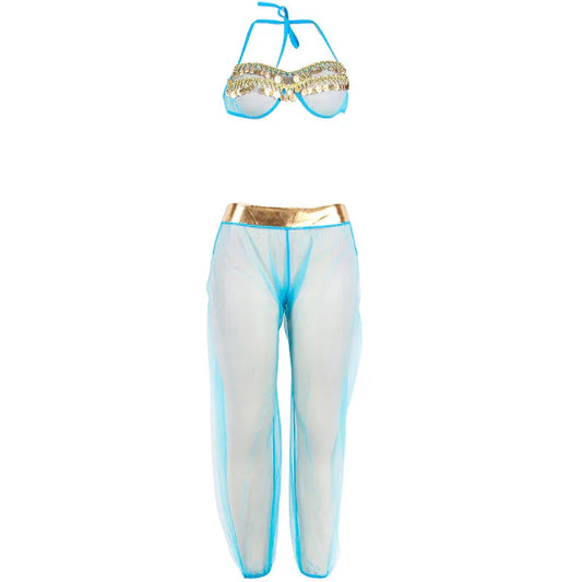 SUBBLIME - SET DE LENCERIA INDIA STYLE AZUL S/M - Nuvica