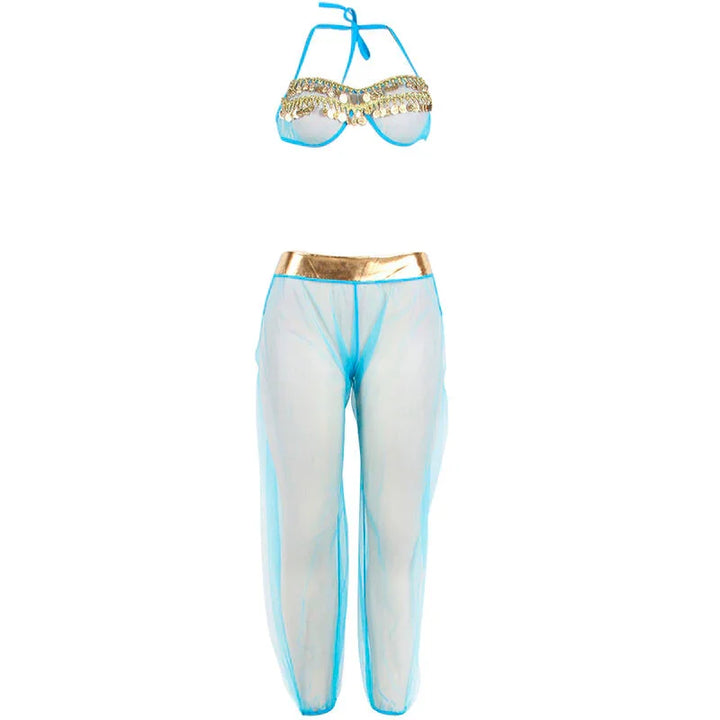 SUBBLIME - SET DE LENCERIA INDIA STYLE AZUL S/M - Nuvica