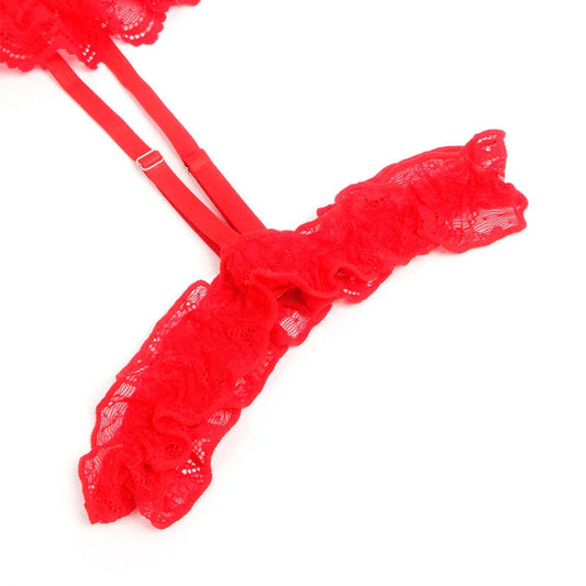 SUBBLIME - TEDDY CON LIGA DETALLE ENCAJE Y TIRAS ROJO S/M - Nuvica