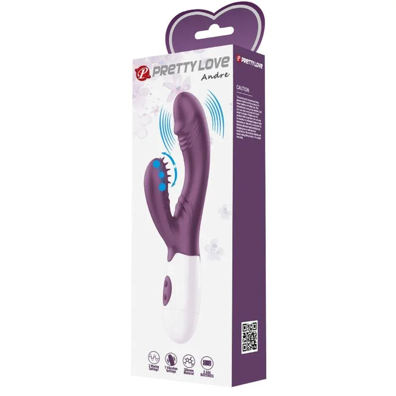 PRETTY LOVE - ANDRE VIBRADOR RABBIT & ESTIMULADOR PUNTO G MORADO - Nuvica