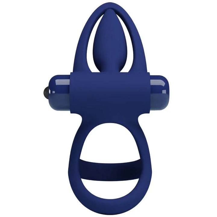 PRETTY LOVE - MAT DOBLE ANILLO CON VIBRACIÓN & ESTIMULADOR AZUL - Nuvica