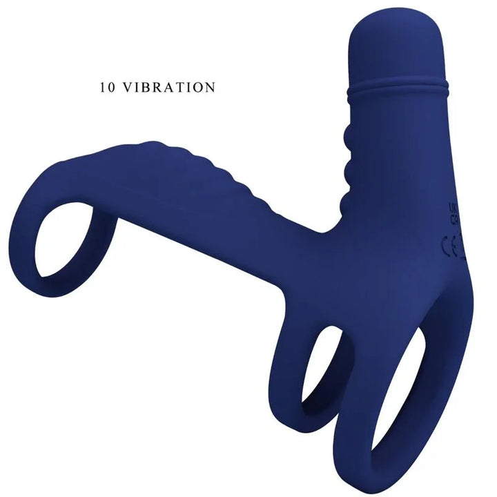 PRETTY LOVE - ELISH ANILLO VIBRADOR CON EXTENSIÓN AZUL - Nuvica