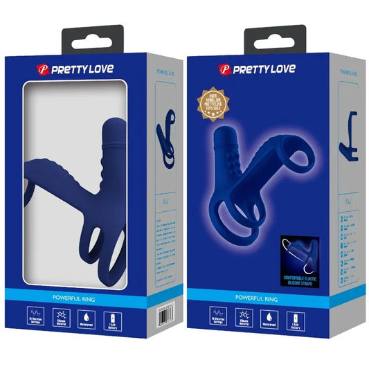 PRETTY LOVE - ELISH ANILLO VIBRADOR CON EXTENSIÓN AZUL - Nuvica