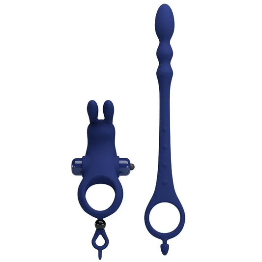 PRETTY LOVE - AYAD ANILLO VIBRADOR RABBIT CON PLUG AZUL - Nuvica