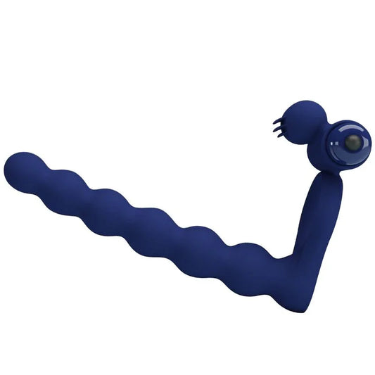 PRETTY LOVE - AJMAL ANILLO VIBRADOR CON PLUG AZUL - Nuvica