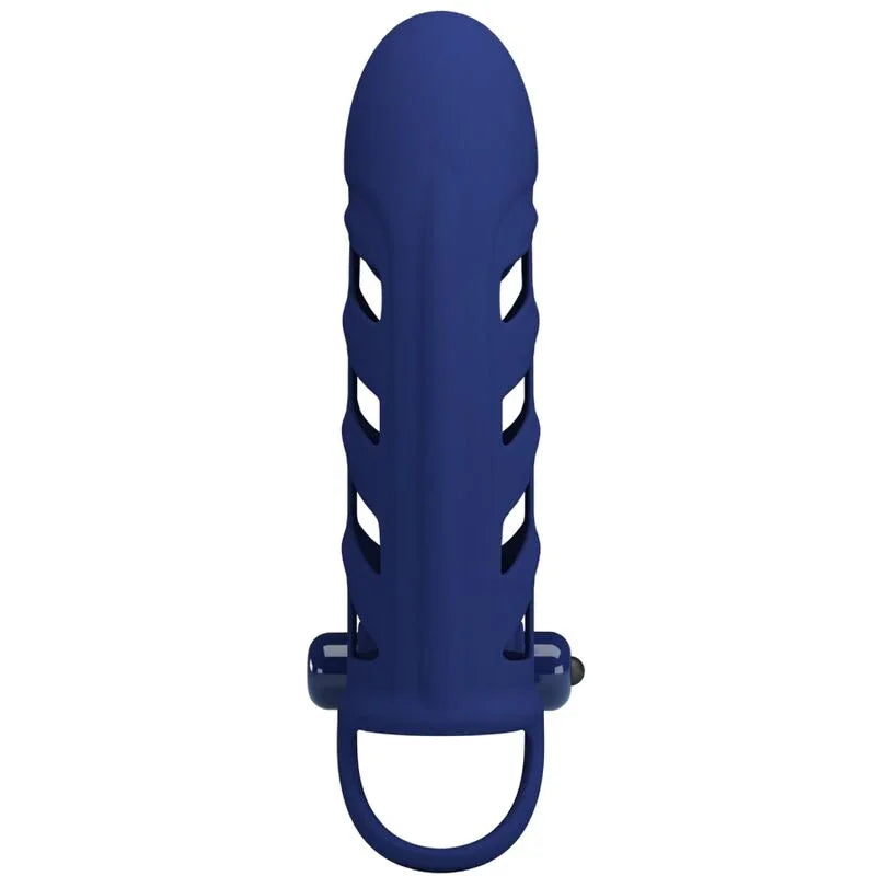 PRETTY LOVE - ALTAF ANILLO VIBRADOR CON FUNDA DE SILICONA AZUL - Nuvica