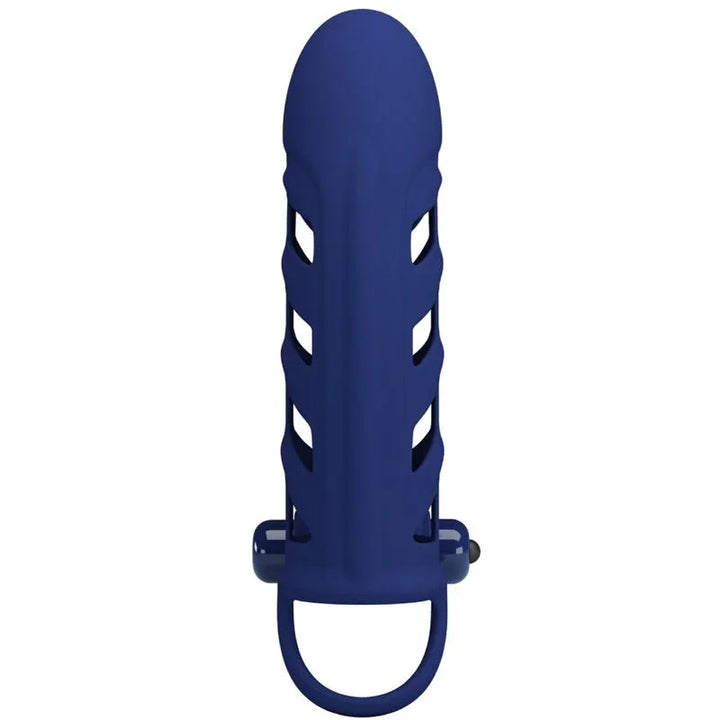 PRETTY LOVE - ALTAF ANILLO VIBRADOR CON FUNDA DE SILICONA AZUL - Nuvica