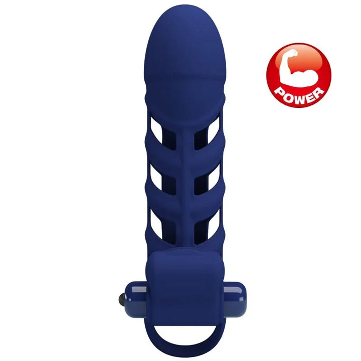 PRETTY LOVE - ALTAF ANILLO VIBRADOR CON FUNDA DE SILICONA AZUL - Nuvica