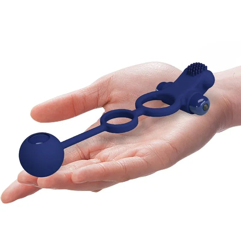 PRETTY LOVE - REMINGTON DOBLE ANILLO VIBRADOR CON PLUG AZUL - Nuvica