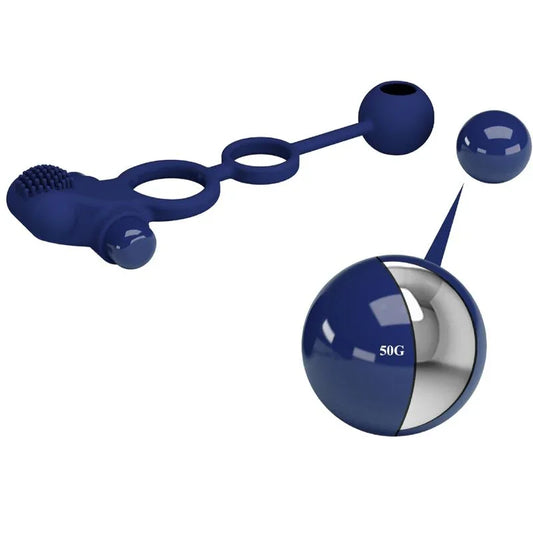 PRETTY LOVE - REMINGTON DOBLE ANILLO VIBRADOR CON PLUG AZUL - Nuvica