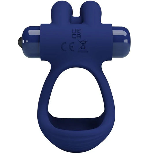 PRETTY LOVE - FRANCISCO DOBLE ANILLO VIBRADOR RABBIT AZUL - Nuvica