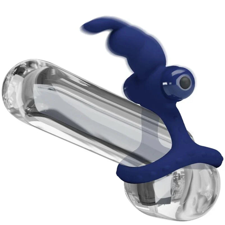 PRETTY LOVE - LUCHITO DOBLE ANILLO VIBRADOR RABBIT AZUL - Nuvica