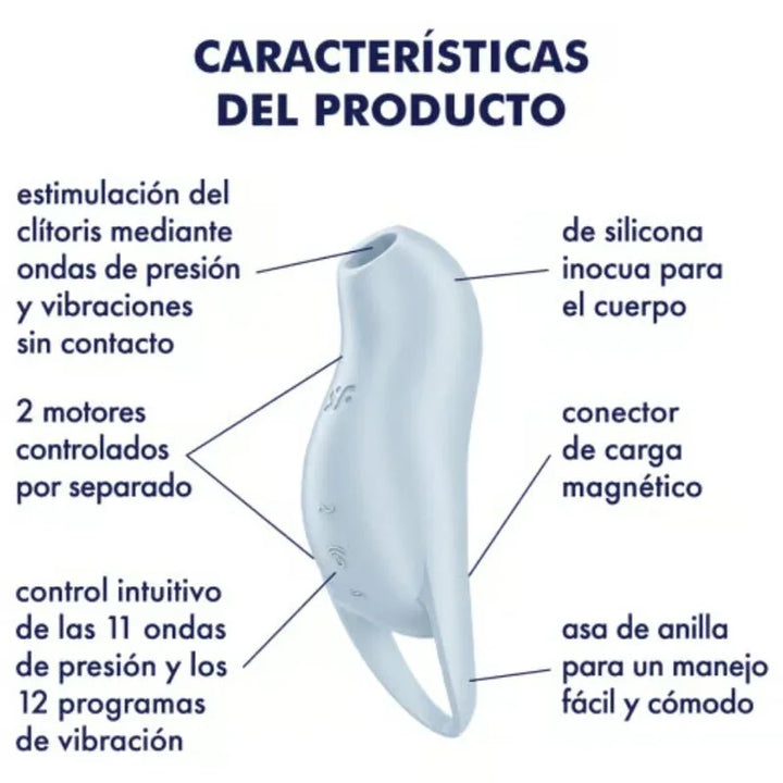 SATISFYER - POCKET PRO 1 ESTIMULADOR CLÍTORIS AZUL CLARO - Nuvica