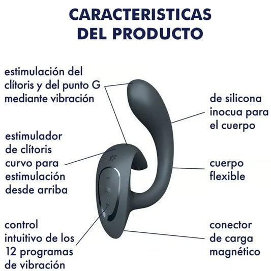 SATISFYER - G FOR GODDESS 1 VIBRADOR RABBIT GRIS OSCURO - Nuvica