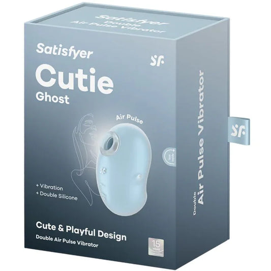 SATISFYER - CUTIE GHOST VIBRADOR LAY-ON AZUL CLARO - Nuvica