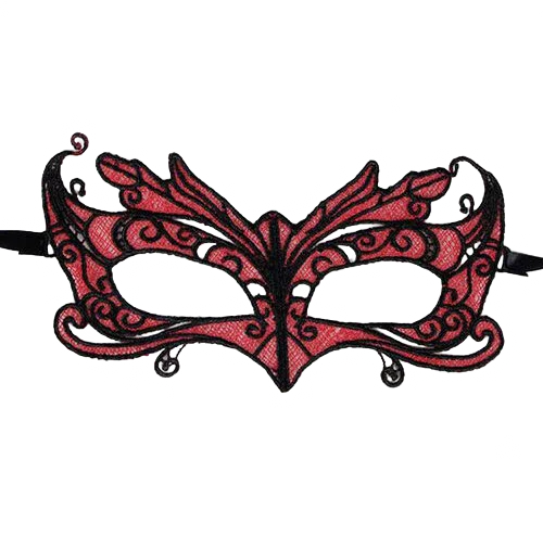 QUEEN LINGERIE - ANTIFAZ DE ENCAJE DETALLES ROJO - Nuvica