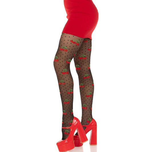 LEG AVENUE - MEDIAS LUNARES CEREZA NEGRO - Nuvica