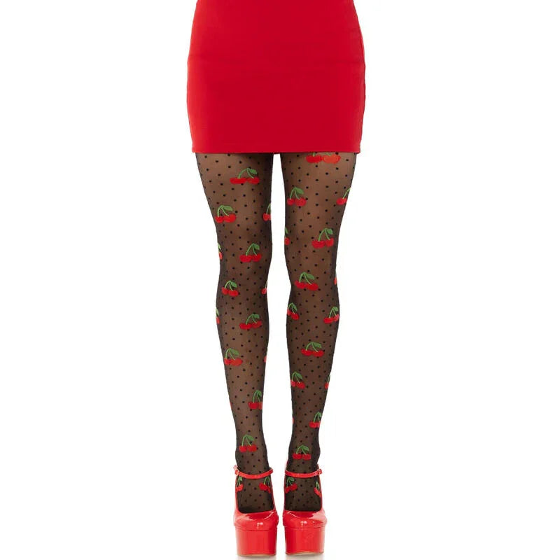 LEG AVENUE - MEDIAS LUNARES CEREZA NEGRO - Nuvica
