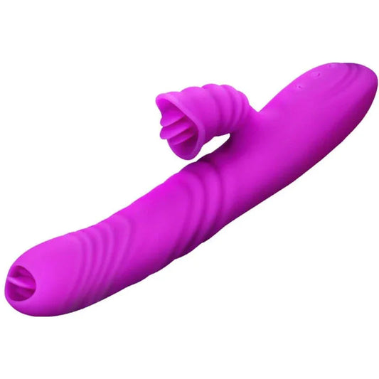 ARMONY - ANGELIA VIBRADOR MULTIFUNCION DOBLE LENGUA EFECTO CALOR VIOLETA - Nuvica