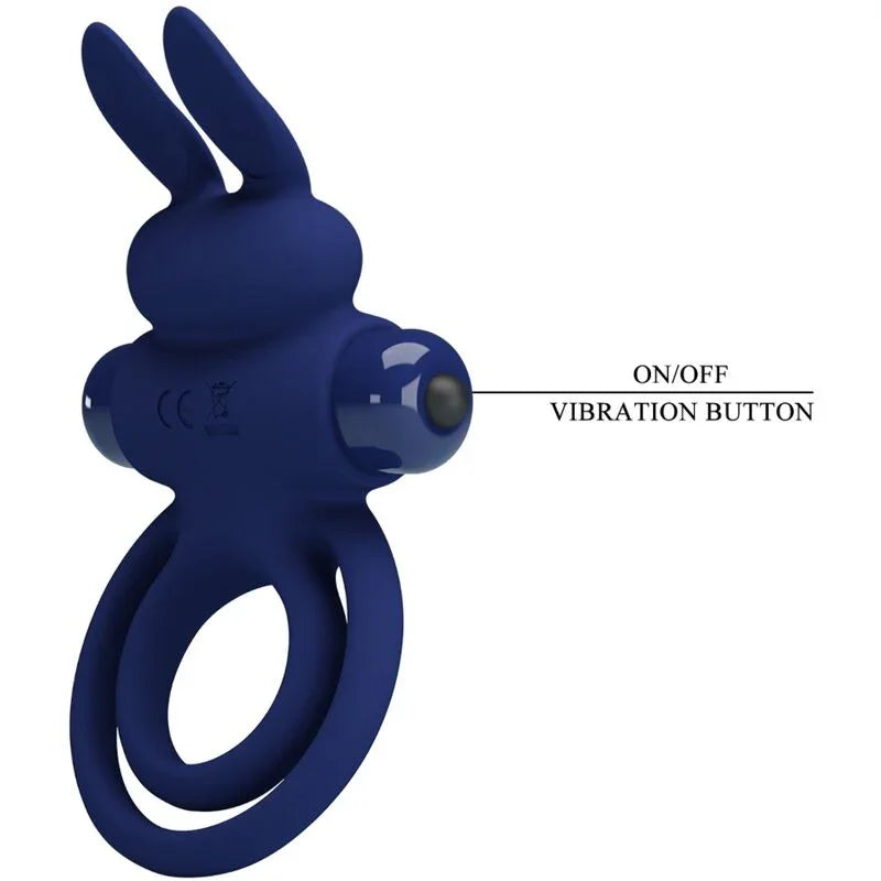 PRETTY LOVE - DAREY DOBLE ANILLO VIBRADOR RABBIT AZUL - Nuvica