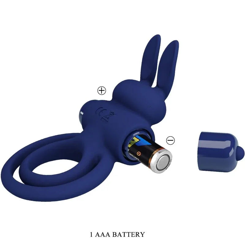 PRETTY LOVE - DAREY DOBLE ANILLO VIBRADOR RABBIT AZUL - Nuvica