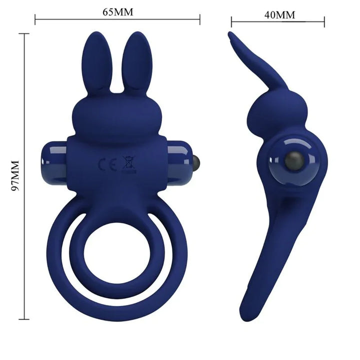 PRETTY LOVE - DAREY DOBLE ANILLO VIBRADOR RABBIT AZUL - Nuvica