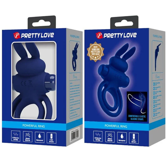 PRETTY LOVE - DAREY DOBLE ANILLO VIBRADOR RABBIT AZUL - Nuvica