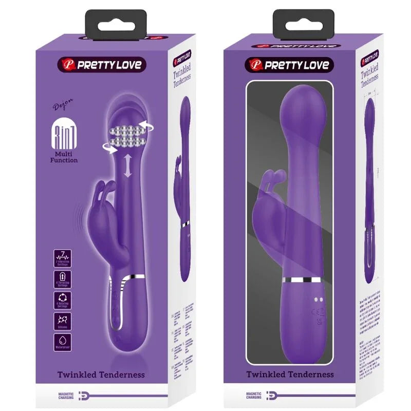 PRETTY LOVE - DEJON VIBRADOR RABBIT 3 EN 1 MULTIFUNCIÓN MORADO - Nuvica