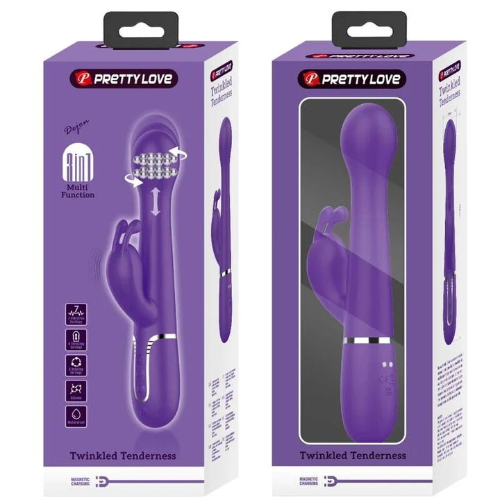 PRETTY LOVE - DEJON VIBRADOR RABBIT 3 EN 1 MULTIFUNCIÓN MORADO - Nuvica