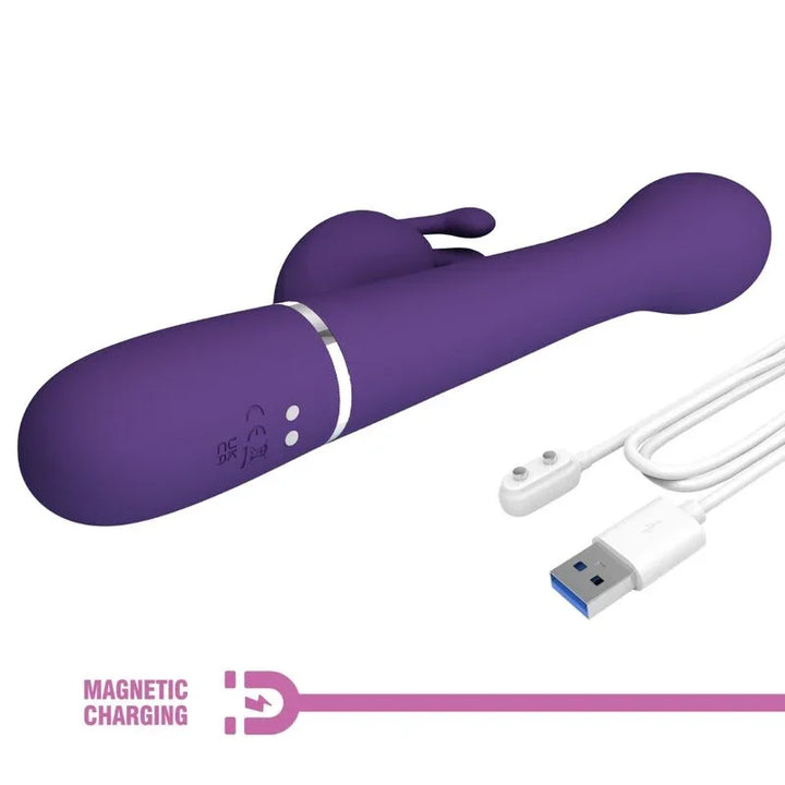 PRETTY LOVE - DEJON VIBRADOR RABBIT 3 EN 1 MULTIFUNCIÓN MORADO - Nuvica