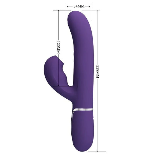 PRETTY LOVE - PERLITA VIBRADOR PUNTO G 3 EN 1 MULTIFUNCIÓN MORADO - Nuvica