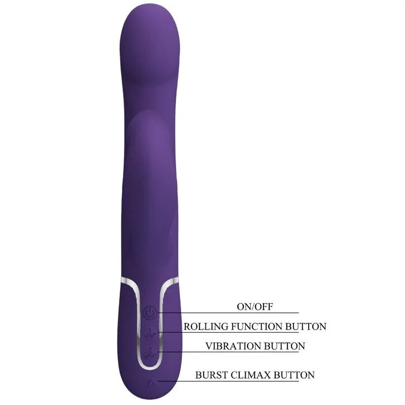 PRETTY LOVE - ZALIN VIBRADOR RABBIT PERLAS 4 EN 1 MORADO - Nuvica