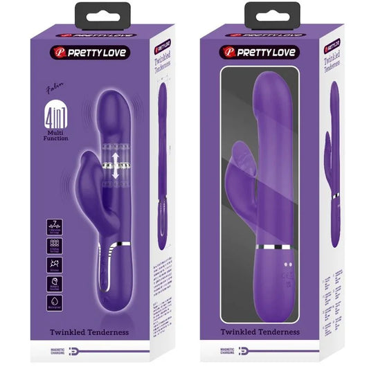 PRETTY LOVE - ZALIN VIBRADOR RABBIT PERLAS 4 EN 1 MORADO - Nuvica