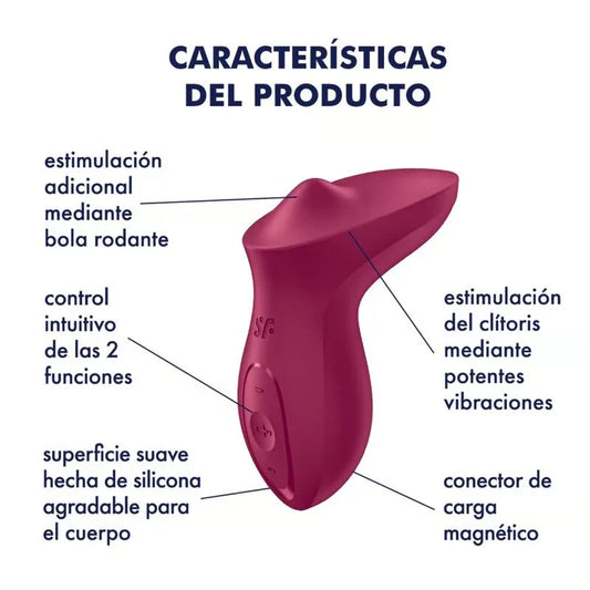 SATISFYER - EXCITERRR VIBRADOR LAY-ON CLÍTORIS FUCSIA - Nuvica