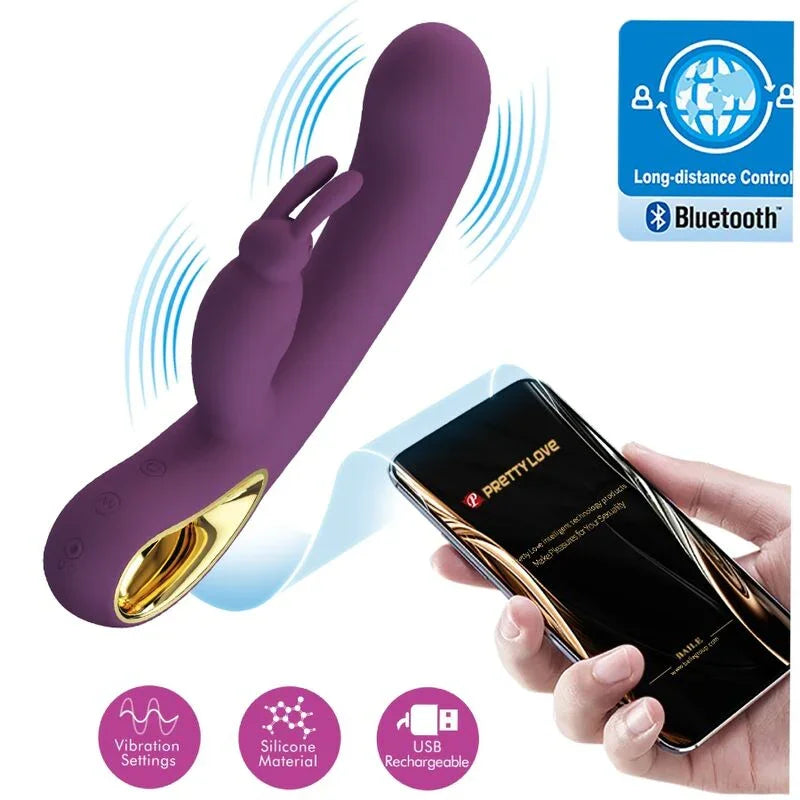 PRETTY LOVE - LIAM VIBRADOR RABBIT & ESTIMULADOR PUNTO G MORADO - Nuvica