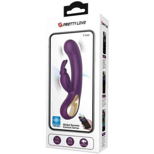 PRETTY LOVE - LIAM VIBRADOR RABBIT & ESTIMULADOR PUNTO G MORADO - Nuvica