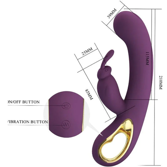 PRETTY LOVE - LIAM VIBRADOR RABBIT & ESTIMULADOR PUNTO G MORADO - Nuvica
