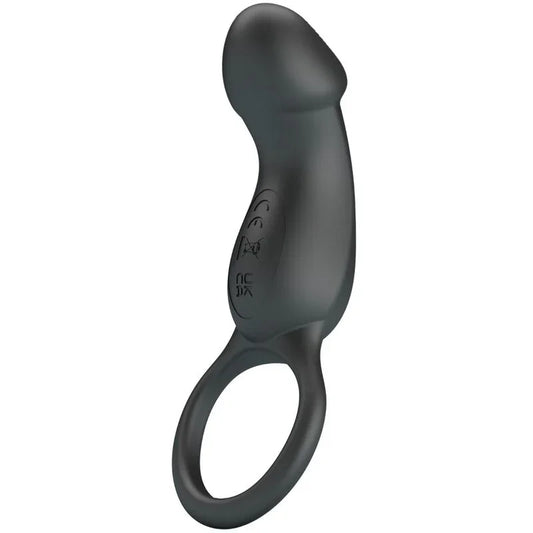 PRETTY LOVE - TRAE ANILLO VIBRADOR CON ESTIMULADOR NEGRO - Nuvica