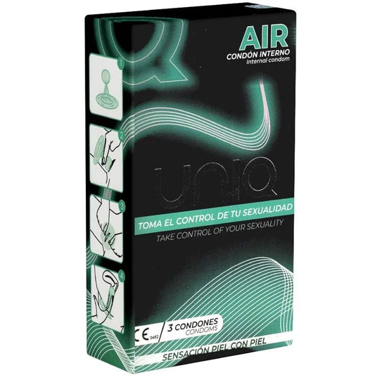 UNIQ - AIR PRESERVATIVO FEMENINO SIN LATEX 3 UNIDADES - Nuvica