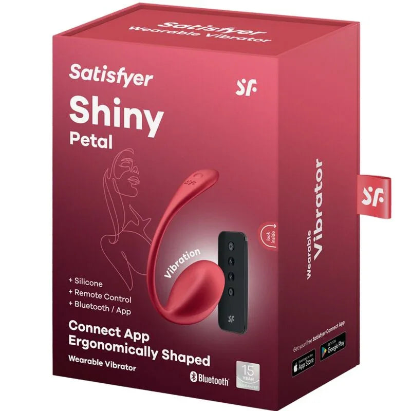 SATISFYER - SHINY PETAL ESTIMULADOR PUNTO G CONTROL REMOTO ROJO APP GRATUITA - Nuvica