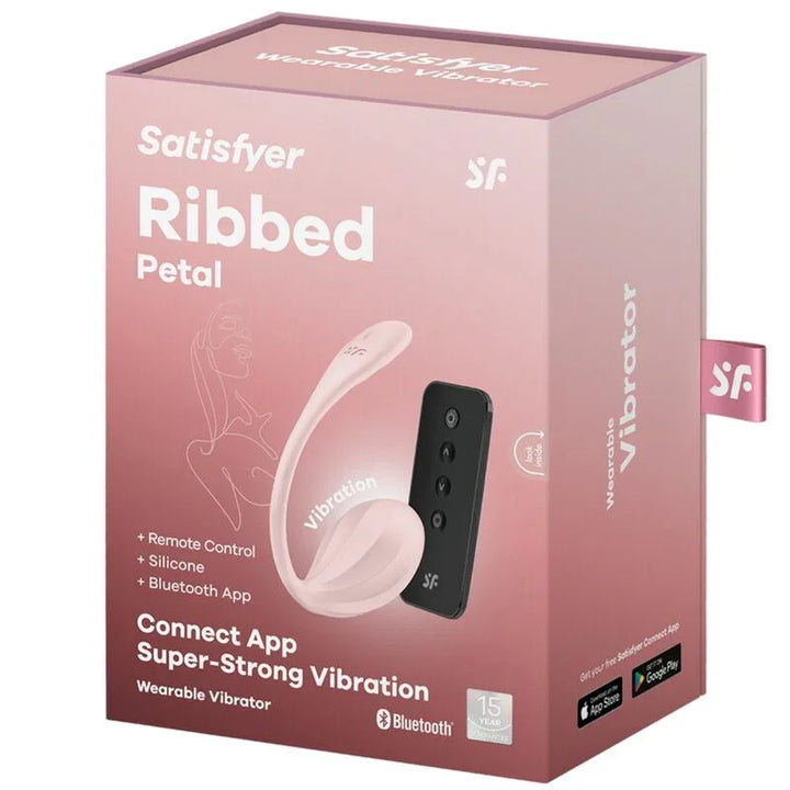 SATISFYER - RIBBED PETAL ESTIMULADOR PUNTO G CONTROL REMOTO ROSA APP GRATUITA - Nuvica