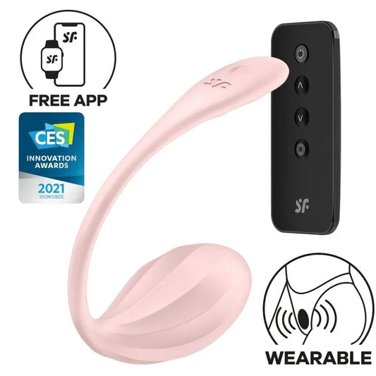 SATISFYER - RIBBED PETAL ESTIMULADOR PUNTO G CONTROL REMOTO ROSA APP GRATUITA - Nuvica