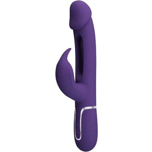 PRETTY LOVE - KAMPAS VIBRADOR RABBIT 3 EN 1 MULTIFUNCIÓN CON LENGUA VIOLETA - Nuvica