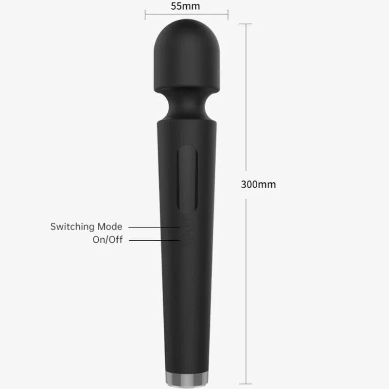 ARMONY - X POWER LARGE MASAJEADOR & VIBRADOR 7 VIBRACIONES NEGRO - Nuvica