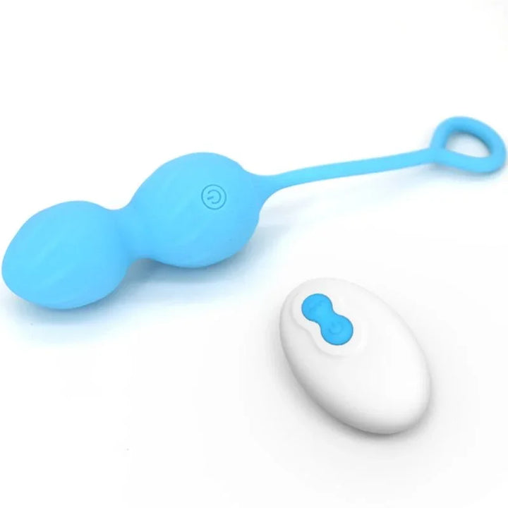 ARMONY - BLOSSOMS PESAS VAGINALES VIBRADOR CONTROL REMOTO 10 VIBRACIONES AZUL - Nuvica