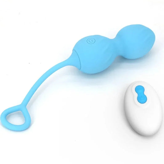 ARMONY - BLOSSOMS PESAS VAGINALES VIBRADOR CONTROL REMOTO 10 VIBRACIONES AZUL - Nuvica