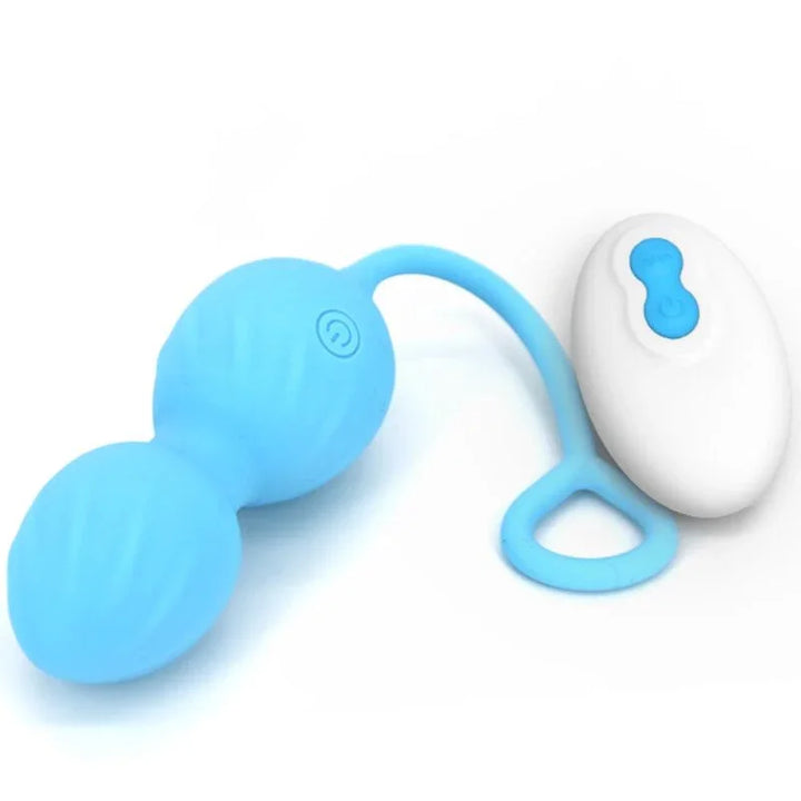 ARMONY - BLOSSOMS PESAS VAGINALES VIBRADOR CONTROL REMOTO 10 VIBRACIONES AZUL - Nuvica